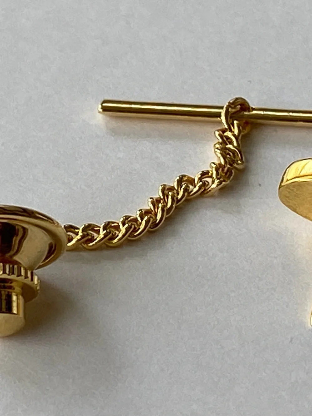 Claiborne Gold-Tone Oval Textured Half-Polish Pin